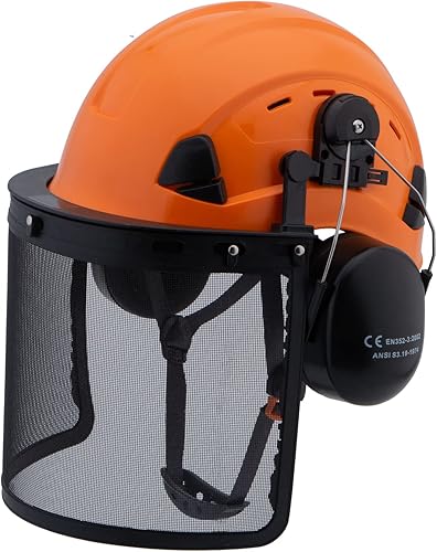 Safety Helmet Forestry Chainsaw Helmet with Face Shield and Ear Muffs LOHASWORK Forestry Hard Hat