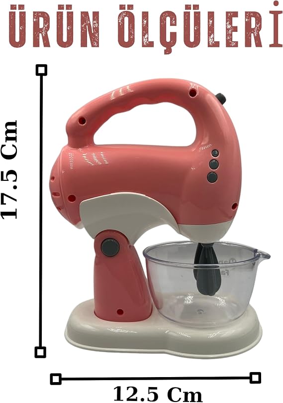Oyuncak Çırpıcıları Hareketli Ayrılabilir El Mikseri Çırpma Kaseli Pilli Mutfak Oyuncak Set Mavi - Pembe Kız Erkek Oyuncakları Aşçılık Mutfak Eğitimi (pembe)