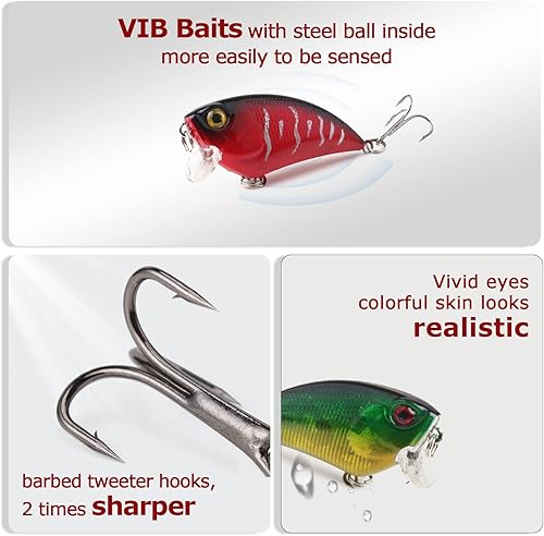 Miniatura 3 de TINYUNICORN Fishing Lures Set Hard Sinking Fishing Lures with Tackle Box for Freshwater Saltwater Bass Trout Walleye Redfish