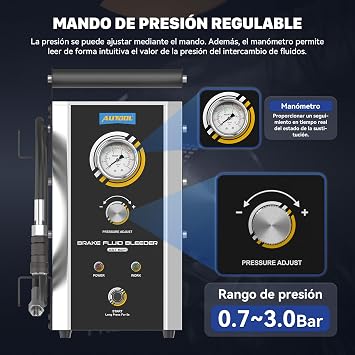 AUTOOL Brake Bleeder Kit Automotive, Brake Fluid Bleeder Kit, Vacuum Brake Pressure Exchange Machine 0.7-3.0bar, Automatic Pulsating Power Brake Bleeder One Person 7 Adapters
