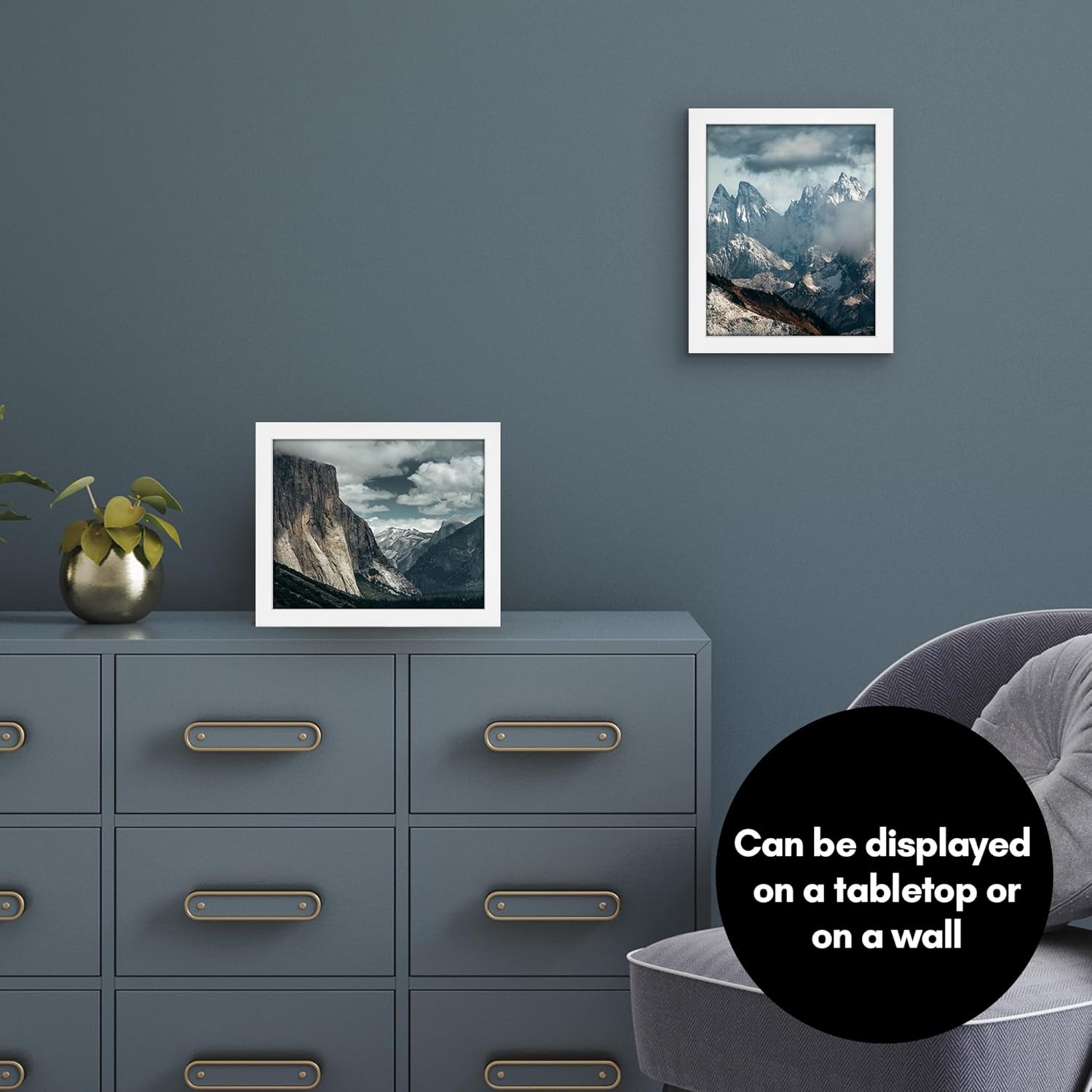 Americanflat 8x10 Picture Frame with Shatter-Resistant Glass - Signature Collection - Gallery-Style Frames Made of Engineered Wood - Picture Frames for Tabletop and Wall Display - White - Image 5