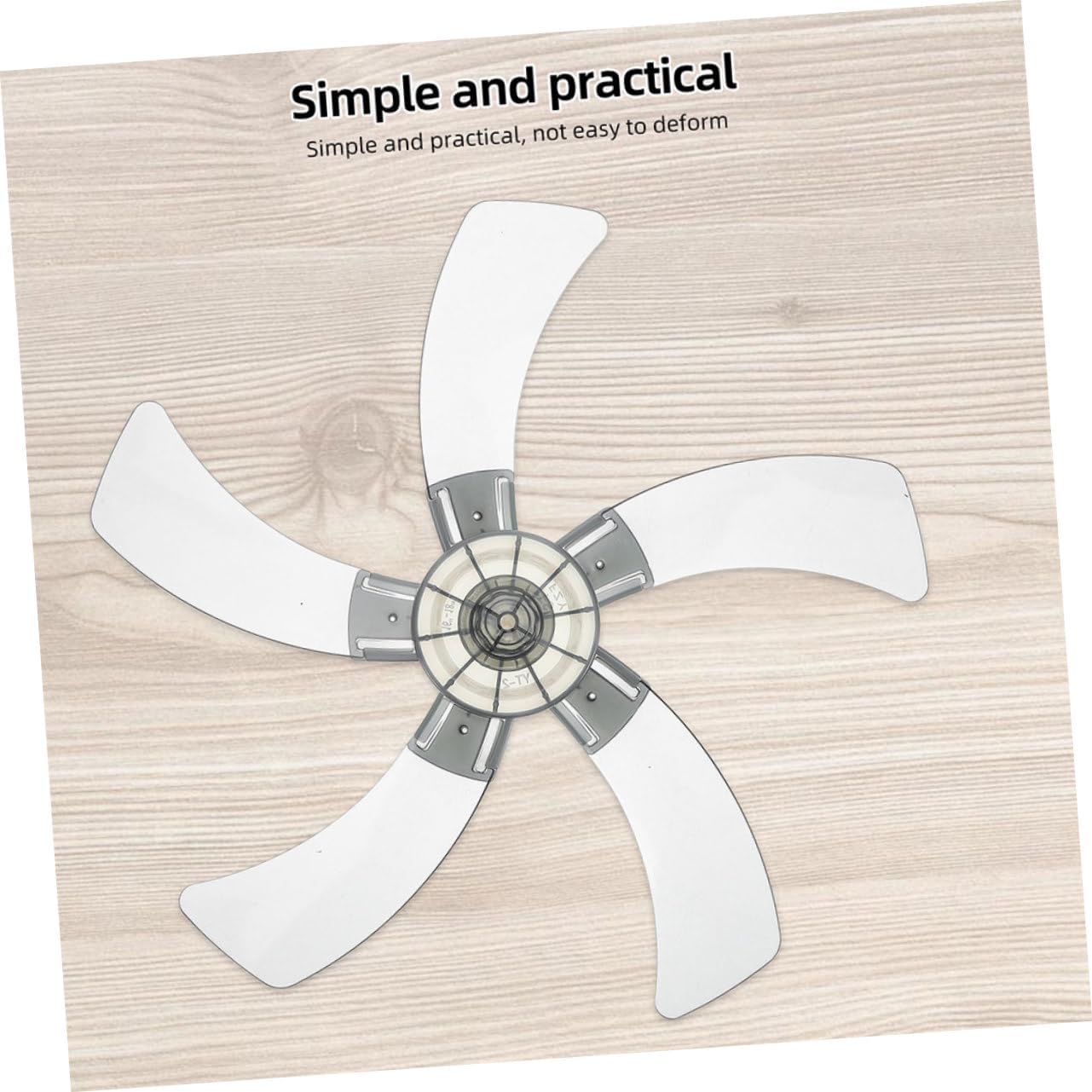 Mikinona Enhanced Airflow Ceiling Fan Replacement Blades 18 450mm Plastic Silent 5 Set Multiuse for Wall Table and Floor Fans