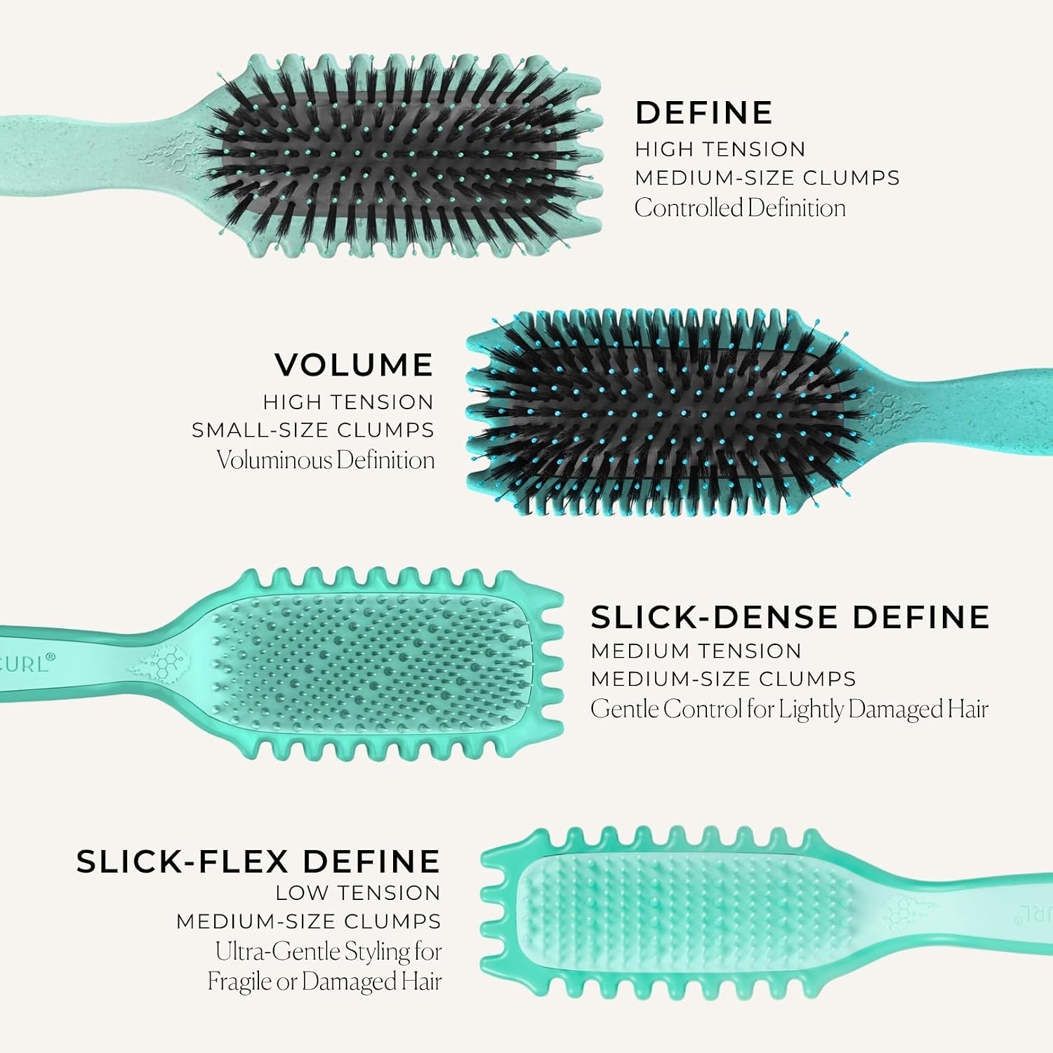 Bounce Curl Volume EdgeLift Brush, 5-in-1 Tool for Volumized Waves, Curls & Coils - Raspberry