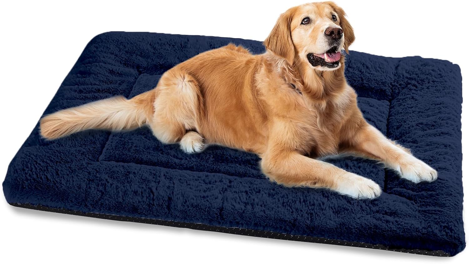 BaoDan Cuccia Cane Interno Taglia Grande, Cuscino Cane con Base Antiscivolo, 122x75 cm Cuscino per Cani Confortevole, Letto per Cani Gatto Lavabile, Pelosa Morbida, Bleu Marine