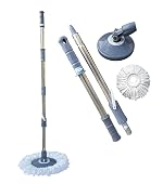 Livronic® Classic Blue Mop Stick India’s Biggest Rod Set Easy to fit for All Bucket | Stainless Steel Spin mop Stick with 360 Degree Rotating with 1 Microfiber Refill Clean for Home Kitchen and Bathroom Cleaning (Set of 1) Mop Set (BLUE)