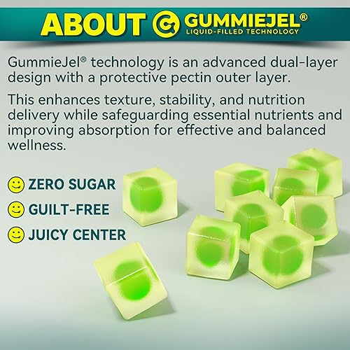 Miniatura 8 de Gomitas Omega 3 de algas sin azúcar, 1000 mg  Suplementos de aceite de pescado alternativos, DHA y EPA a base de plantas más vitamina B12, folato y