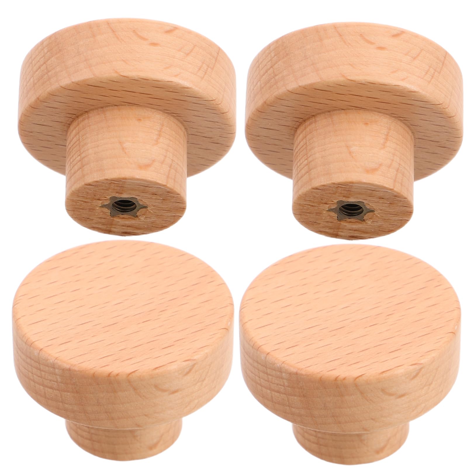 IMIKEYA 4stücke Holzgriffe Für Schränke Und Runde Türgriffe Möbelgriffe Aus Holz Für Kommoden Kleiderschränke Und Küchenschränke