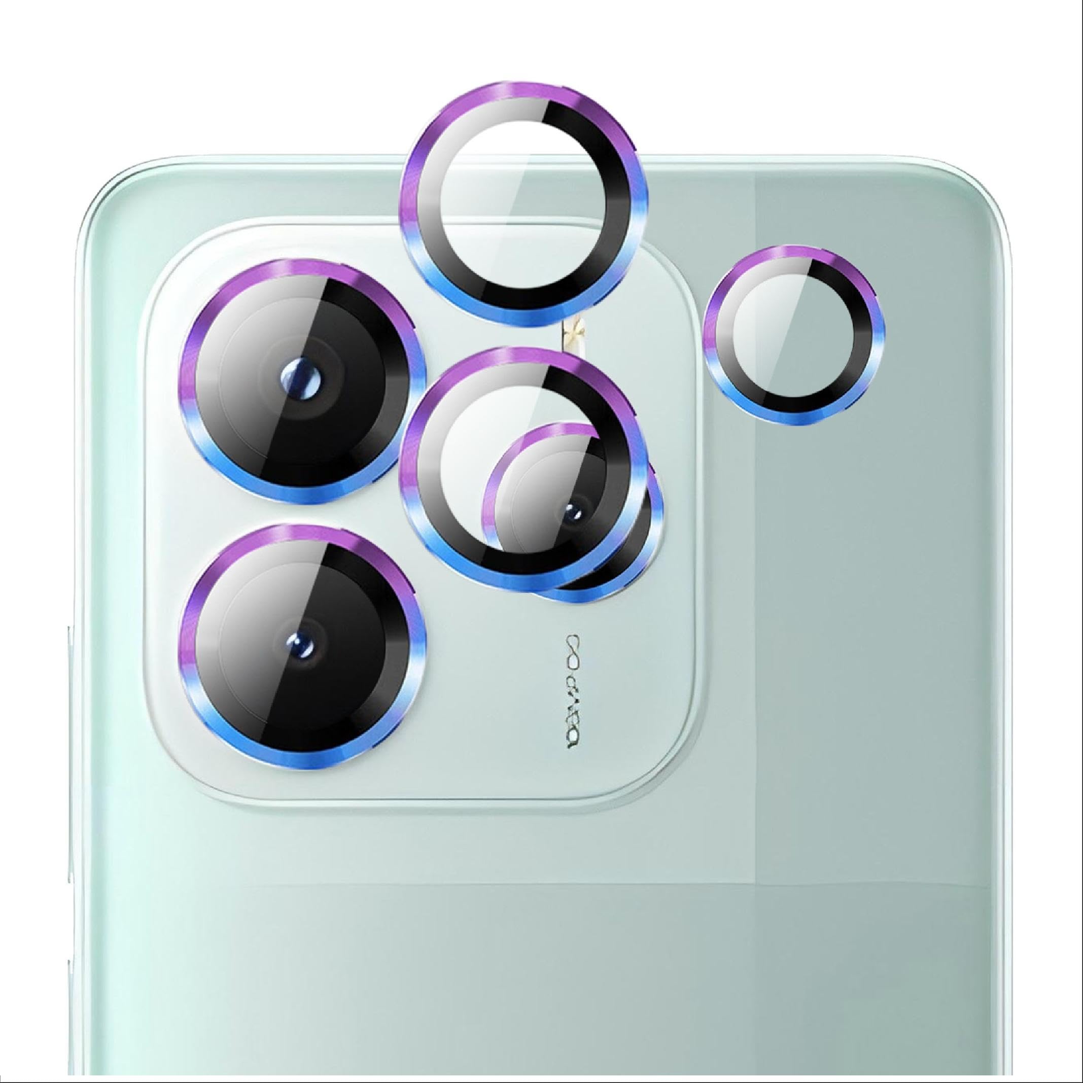 Protezione Fotocamera GIOPUEY Per Redmi Note 14 5G | Doppia Protezione Metallo + Vetro Temperato Colorato - 2
