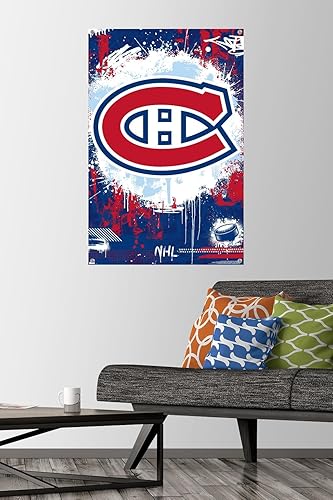 Miniatura 2 de Trends International NHL Montreal Canadiens - Póster de pared con logotipo Maximalist 23, 22.37 x 34.00 pulgadas, paquete de póster y alfiler premium