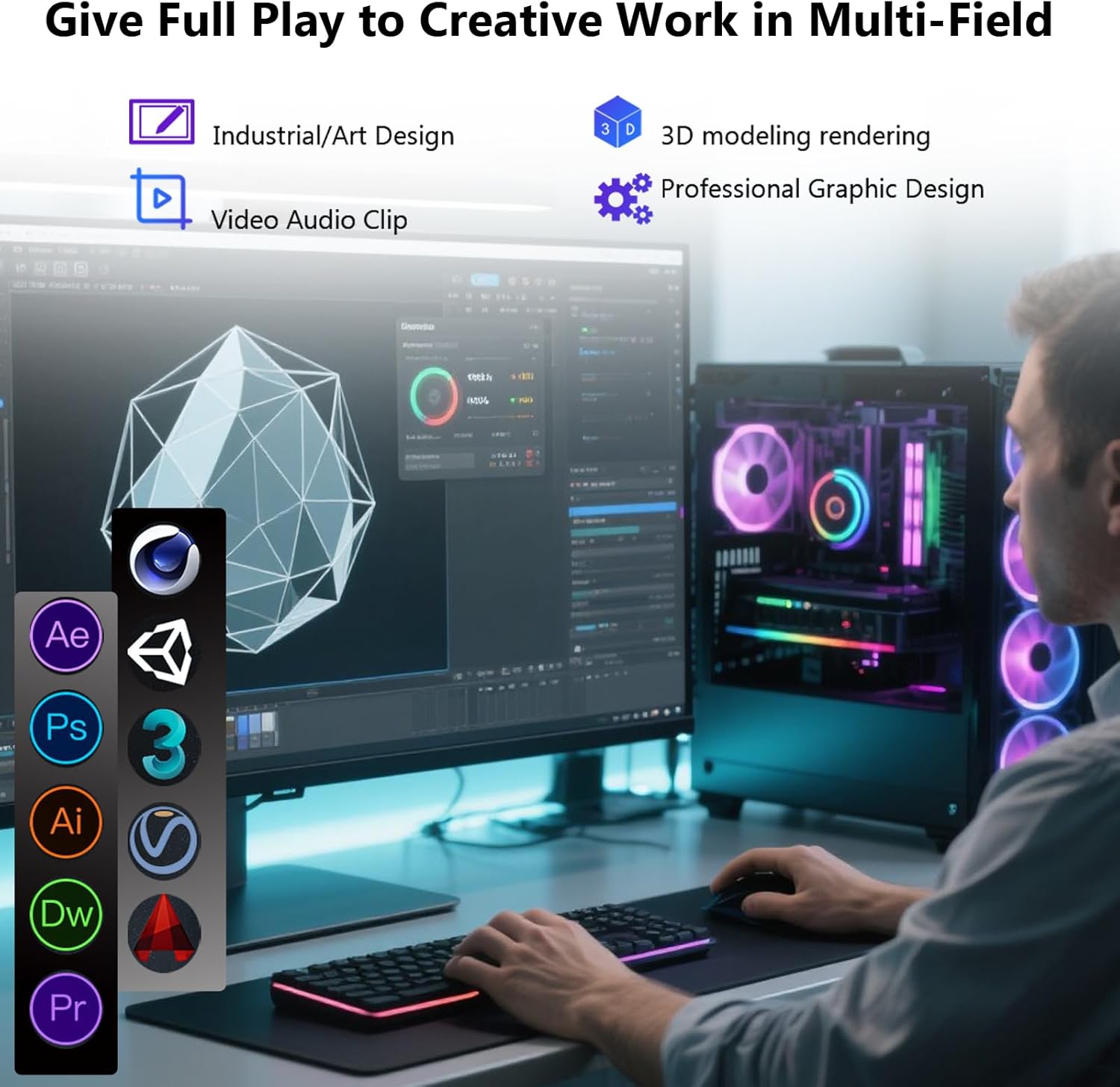 71FrU6wqOHL._AC_SL1500_ RX 580 8GB Graphics Card, 2048SP,GDDR5,256 Bit Graphics Card for Gaming PC,PCIE 3.0,Twin Freeze Fans Computer Video Card with HDMI/DP/Ports