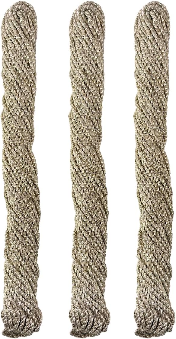 Embroiderymaterial 3MM Thick Metallic Zari Threads for Jewellery Making, Bracelet Making, Zari Thread for Aari Work, Embroidery Work, Dori/Rope/Dhaga (3 Skeins/100 Grams/Silver Color)