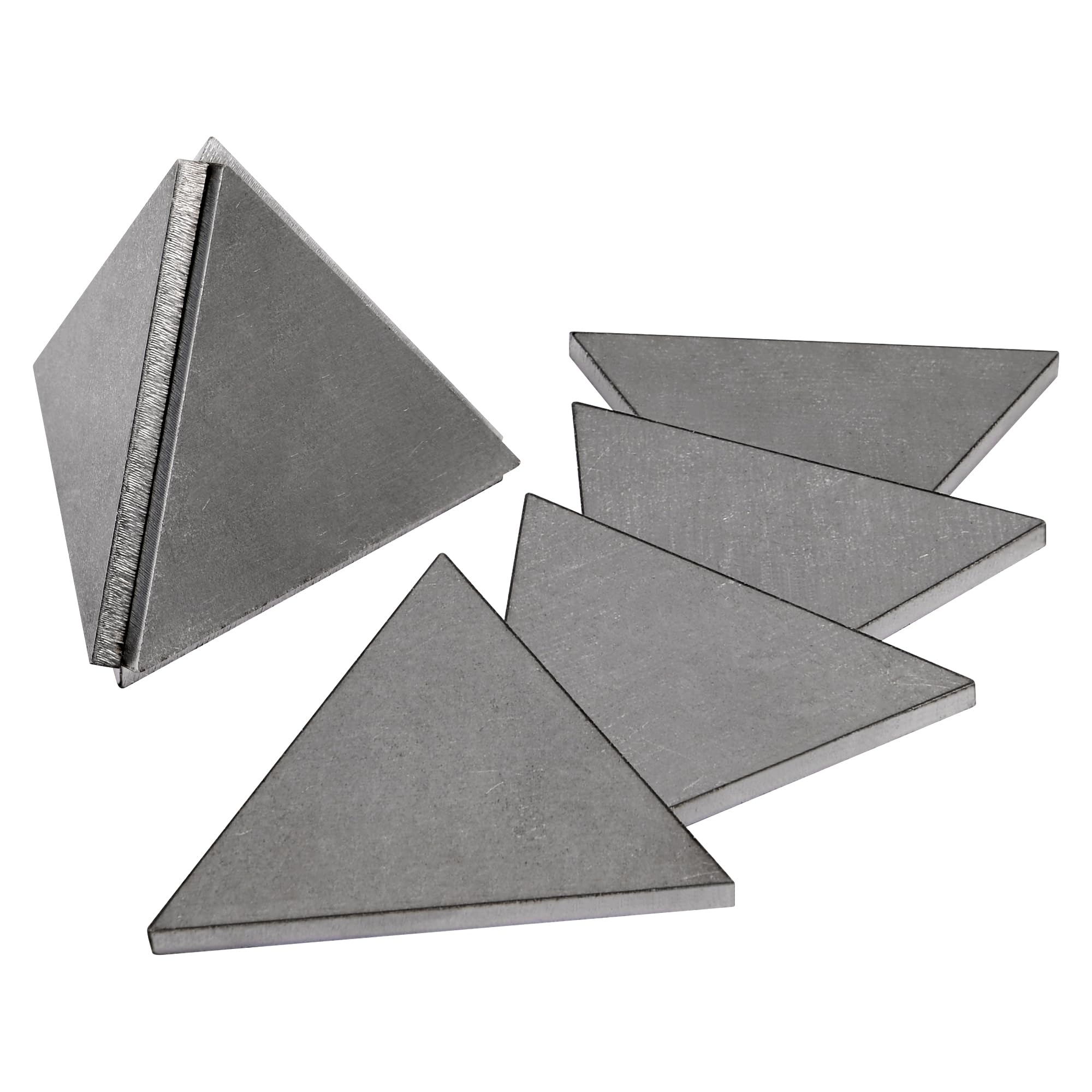 SILATU Welding Coupons - 2×2 inch Triangular Mild Steel Welding Kit, Welding Training Metal Plate for MIG, TIG, Gas, Arc, Stick, 8PCS