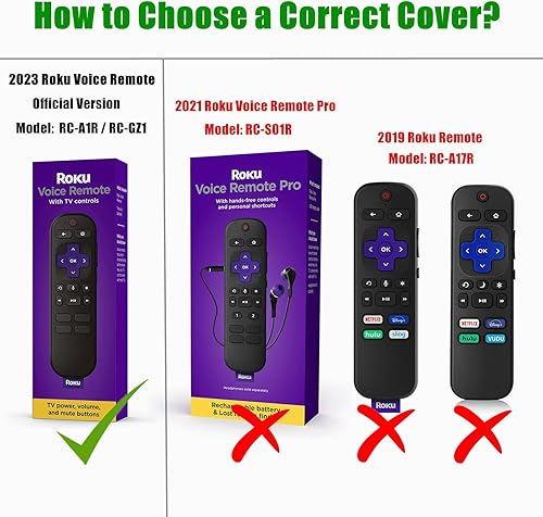 Miniatura 3 de Funda de repuesto para control remoto Roku Voice Remote (oficial) RCA1R, RC-GZ1 - Funda de silicona antideslizante con cordón, brilla en la oscuridad