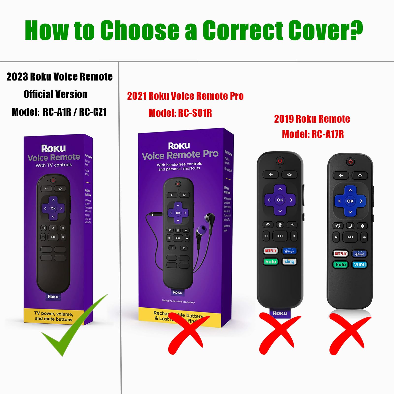 Cover di ricambio per telecomando Roku Voice Remote (ufficiale) Controller RCA1R, incandescente al buio, custodia in silicone con cordino per lettori Roku, audio e TV