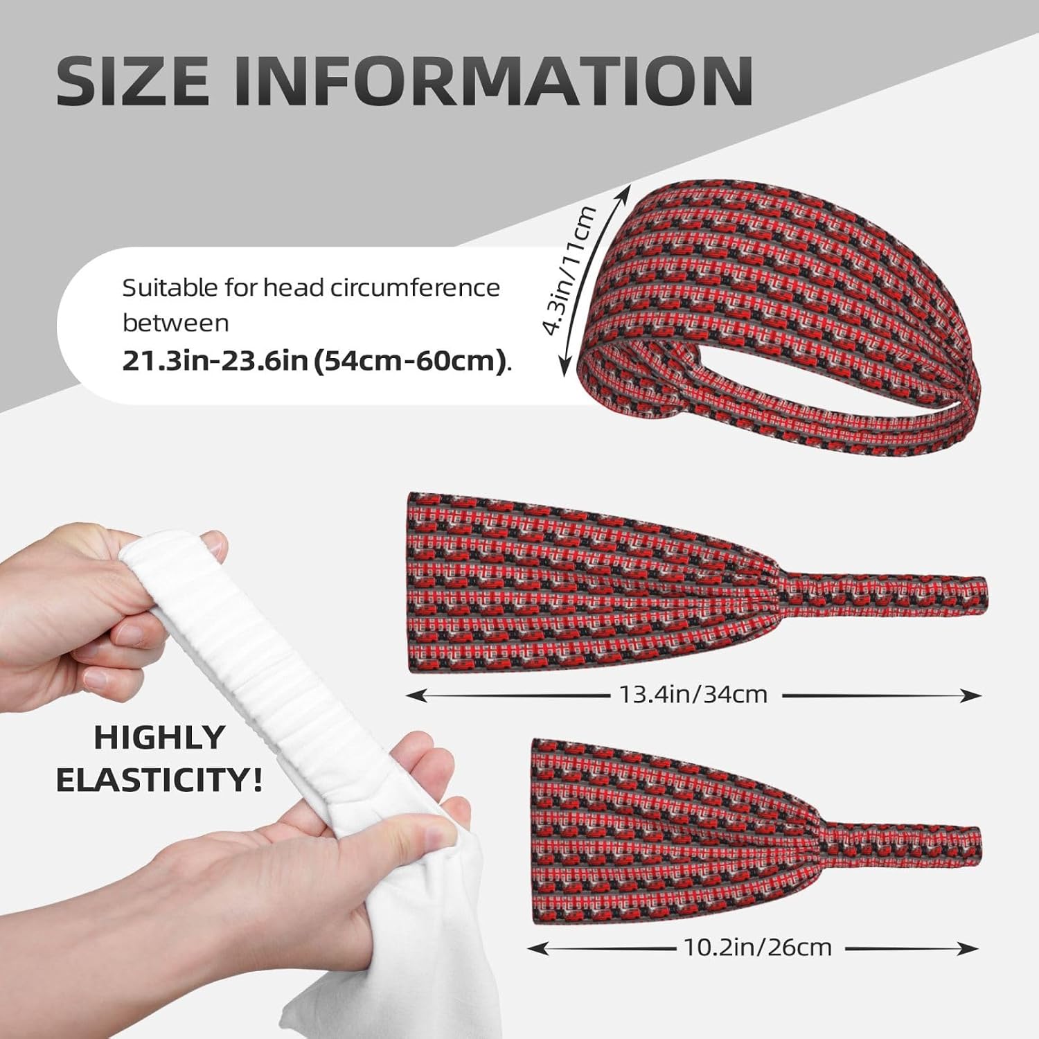 London Street Print Elastic Headband Breathable Workout Hair Band Running Cycling Outdoor Activities
