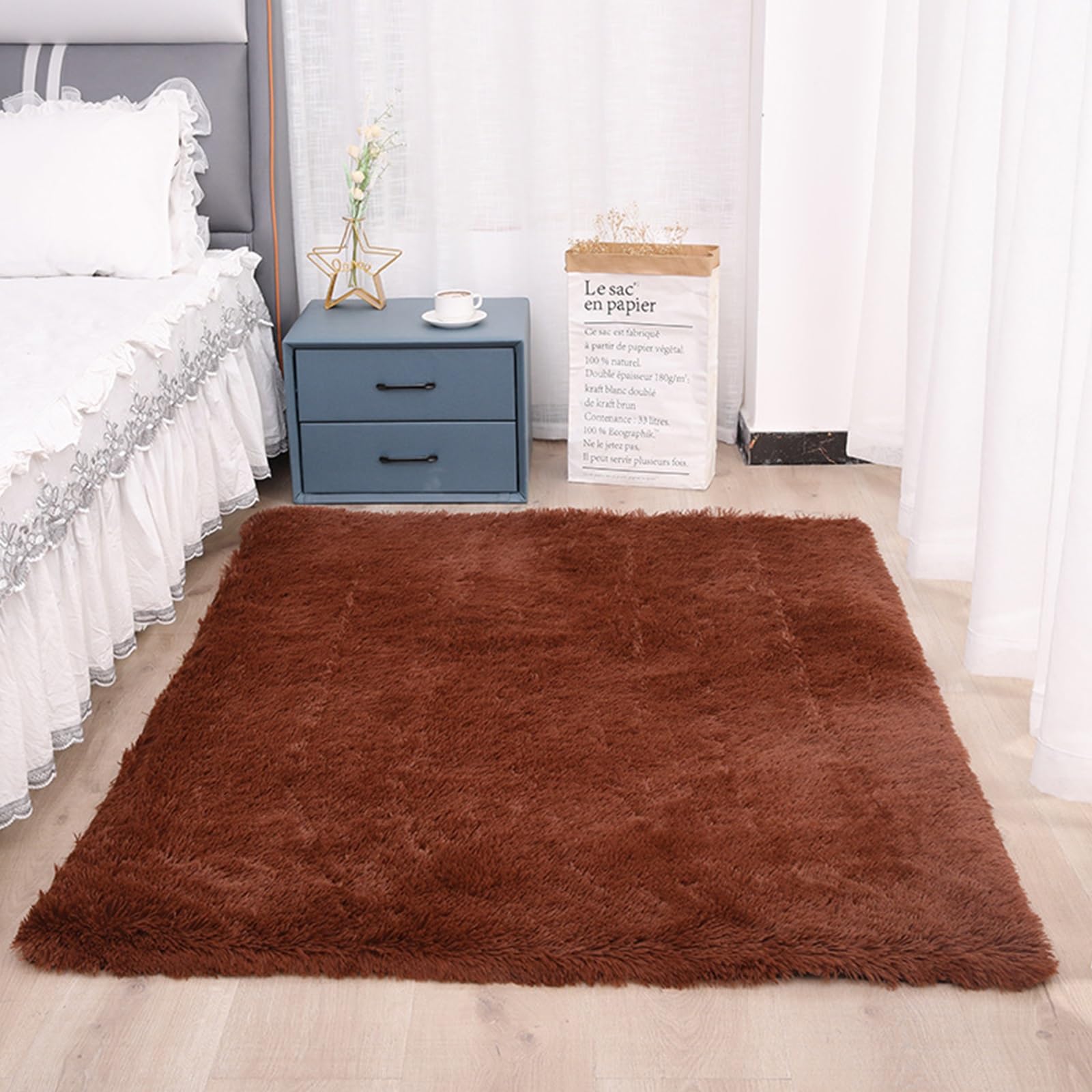 Tapis de salon lavable et doux 285 x 395 cm pour grand espace
