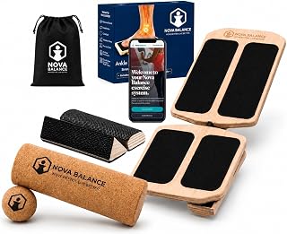 Ankle Balance Board, Foot & Ankle Strengthener with Cork Kit & Video Guide | Physical Therapy & Rehab-Style Training • 6 Progressive Bars • Cork Recovery Kit • 30 Video Exercises • 7 Guided Sessions