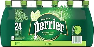 Perrier Lime Flavored Sparkling Water, 16.9 FL OZ Plastic Water Bottles ...