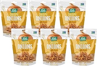 Fresh Gourmet Garlic Pepper Crispy Onions | Low Carb | Crunchy Snack and Salad Topper 3.5 Ounce (Pack of 6)