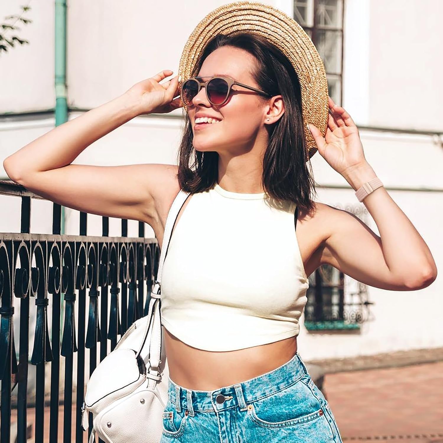 Braided Stretchy Bands Compatible with Apple Watch Bands 40mm 44mm 38mm 41mm 42mm 45mm 46mm 49mm Women Men, Soft Nylon Sport Strap with Magnetic Clasp for iWatch Series 11 10 9 8 SE 7 6 5 4 3 2 Ultra - Image 7