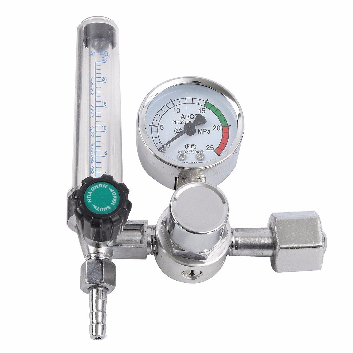 CCChaRLes 0-25Mpa Argon Co2 Mig Tig Caudal Meter Regulador De Botella De Gas Para Soldadura Mig