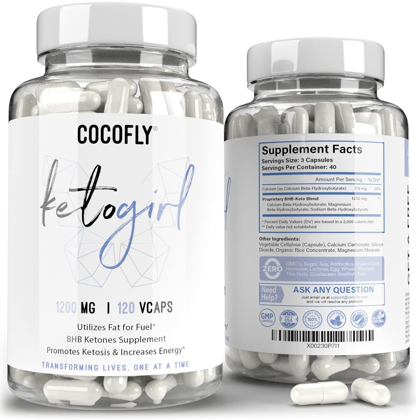 Premium Keto Pills 1200 mg - 120 VCAPS KetoGirl Ultra Fast Boost Burn for Women, Use Fat for Energy, Rapid Ketosis, Enhanced Pure BHB Salts, 6X Advanced Supplement, Exogenous Ketones