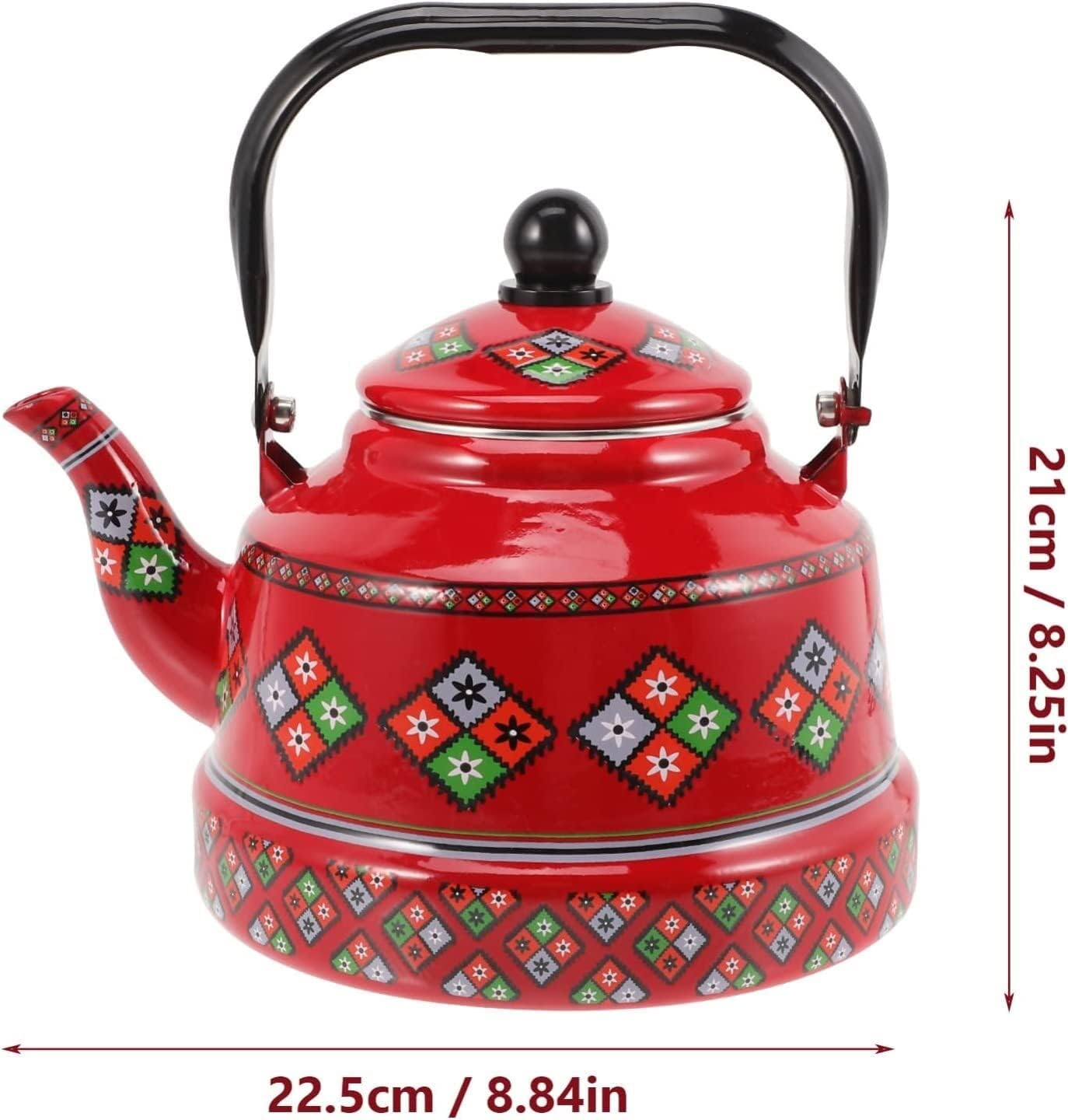 Stainless Steel Whistling Tea Kettle Enamel Tea Kettle Vintage Stovetop Tea Pot Hot Water Boiling Kettle with Handle Gas Cooker Kettle Coffee Pot 1.7L (Color : C)