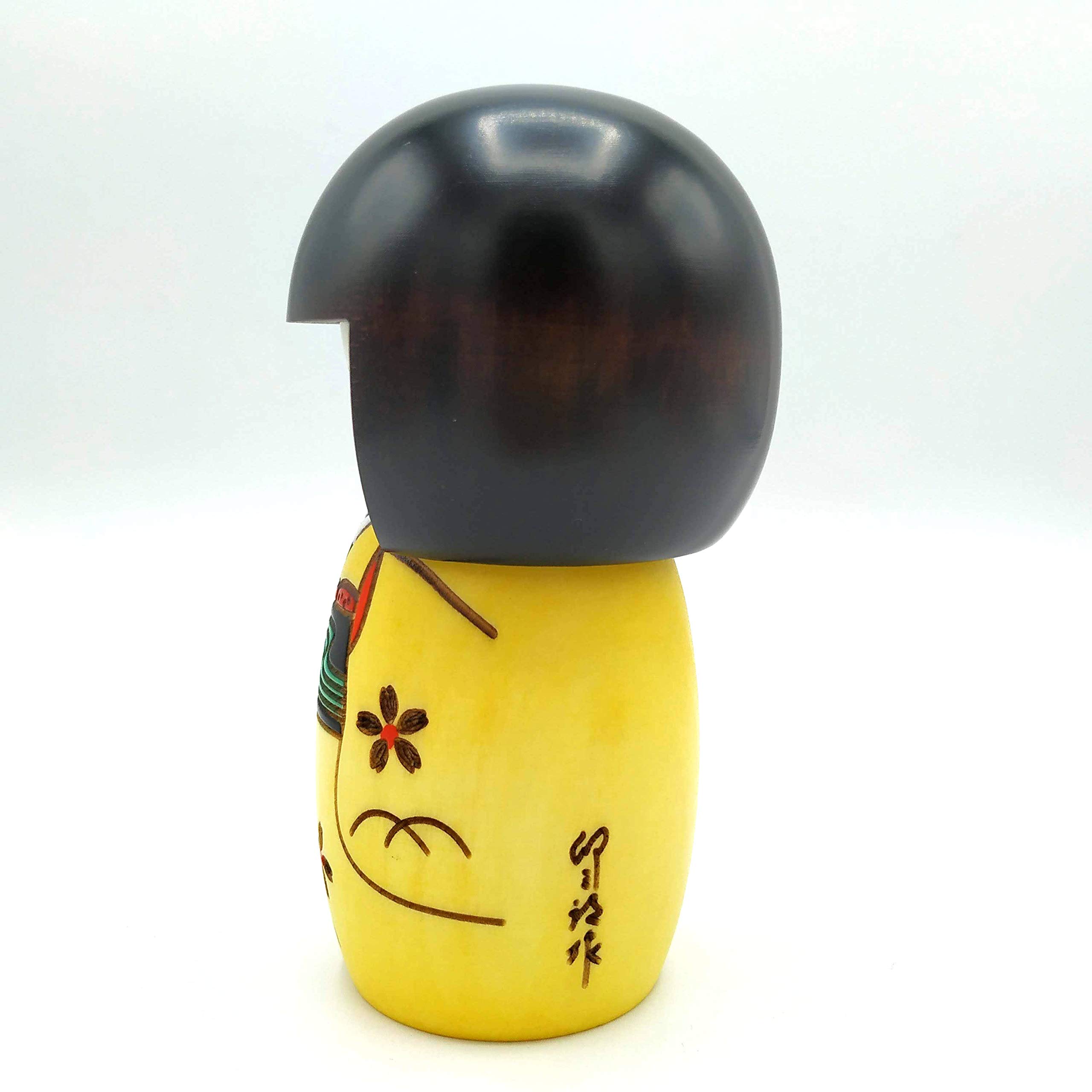 The Japanese Shop Kokeshi-Puppe aus Holz, Gelb