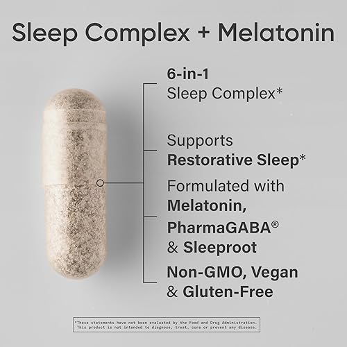 Miniatura 2 de Sports Research Complejo para dormir con melatonina 5 mg, L-teanina 200 mg y magnesio - Apoya el sueño reparador y la relajación - Certificado