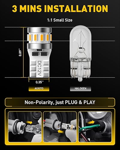 Miniatura 97 de AUXITO 912 921 luz LED de marcha atrás de 1000 lumen de alta potencia 2835 15-SMD, muy brillante y libre de error T15 906 W16W, 6000 K, luz blanca