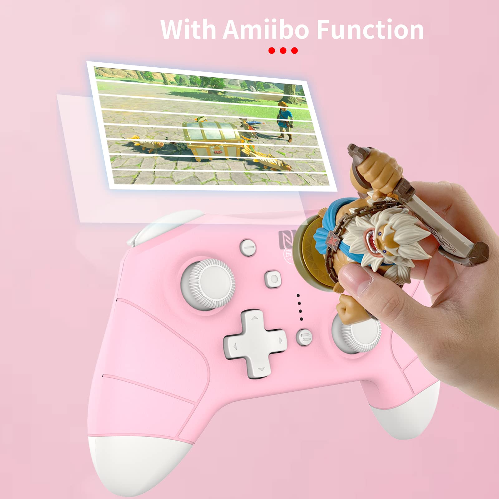 Buy IINE Pink Controller for Nintendo Switch/Switch OLED, with Amiibo