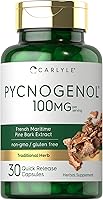 Vista 1 de Carlyle Pycnogenol 100mg 30 cápsulas Extracto de corteza de pino marítimo francés Pinus Pinaster Suplemento sin OMG y sin gluten