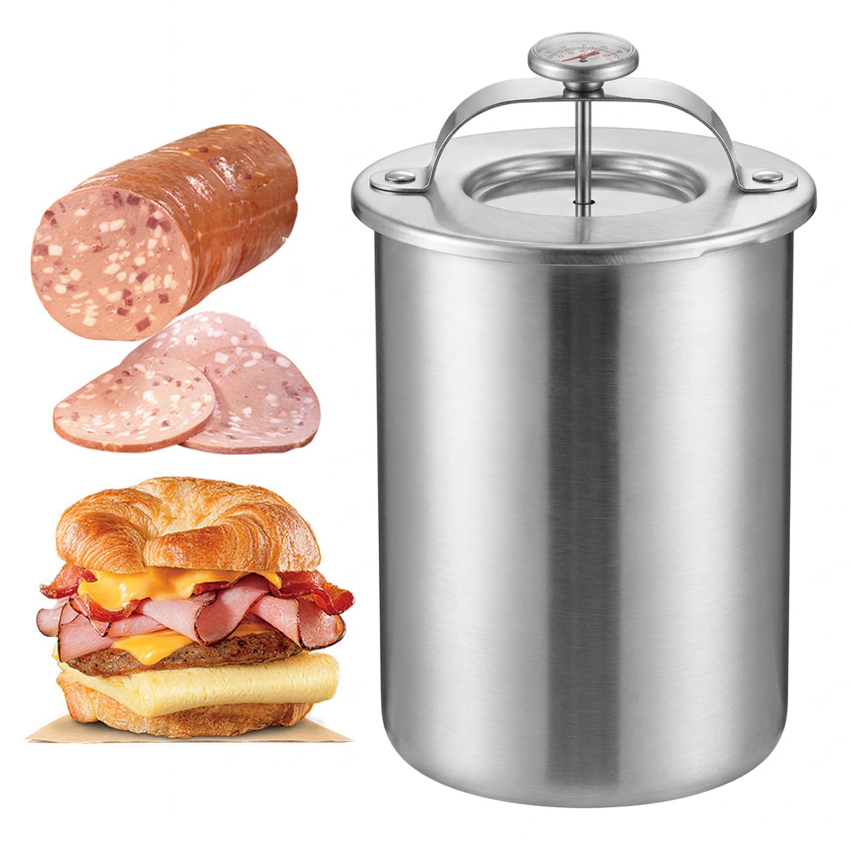 Moule à jambon et presse à viande en acier inoxydable pour pain de viande Easy Slice