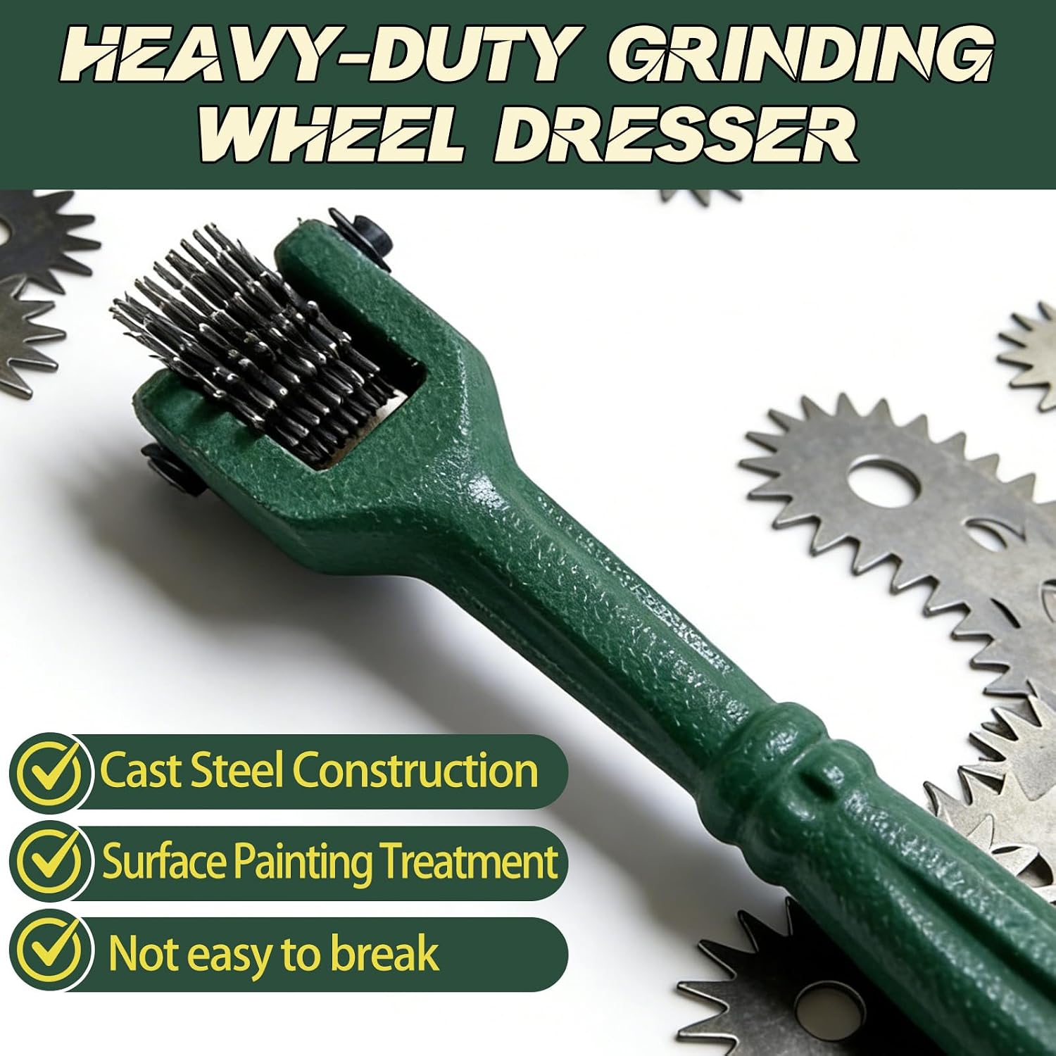 Grinding Wheel Dresser Tools with 25 Replacement Blades(8 pre-Installed+17 backups),Heavy-Duty Grinding Wheel Dressing for Bench Grinder Wheel Surface Correction and Restore,Bench Grinder Accessories