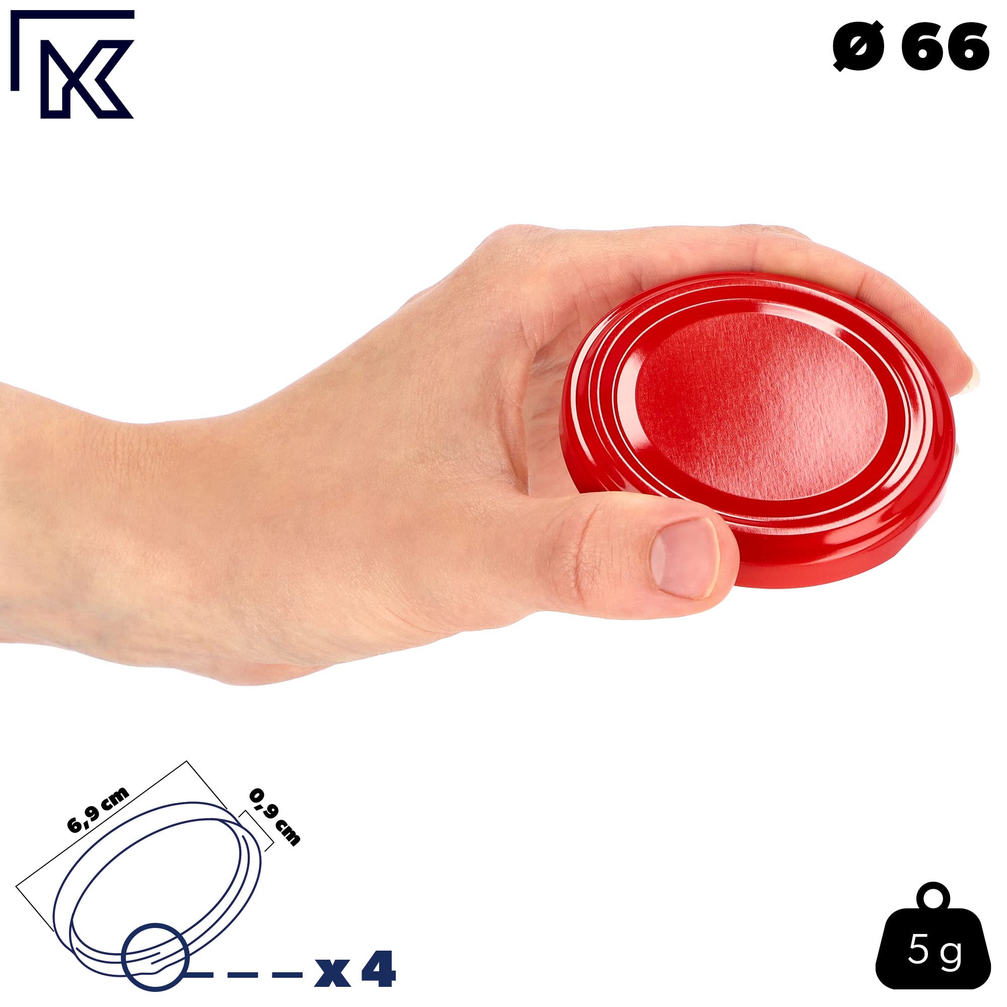 Couvercles à Vis 66mm (lot De 100) – Pour Bocaux 200ml Et 315ml, 4 Ergots, étanches, Noir