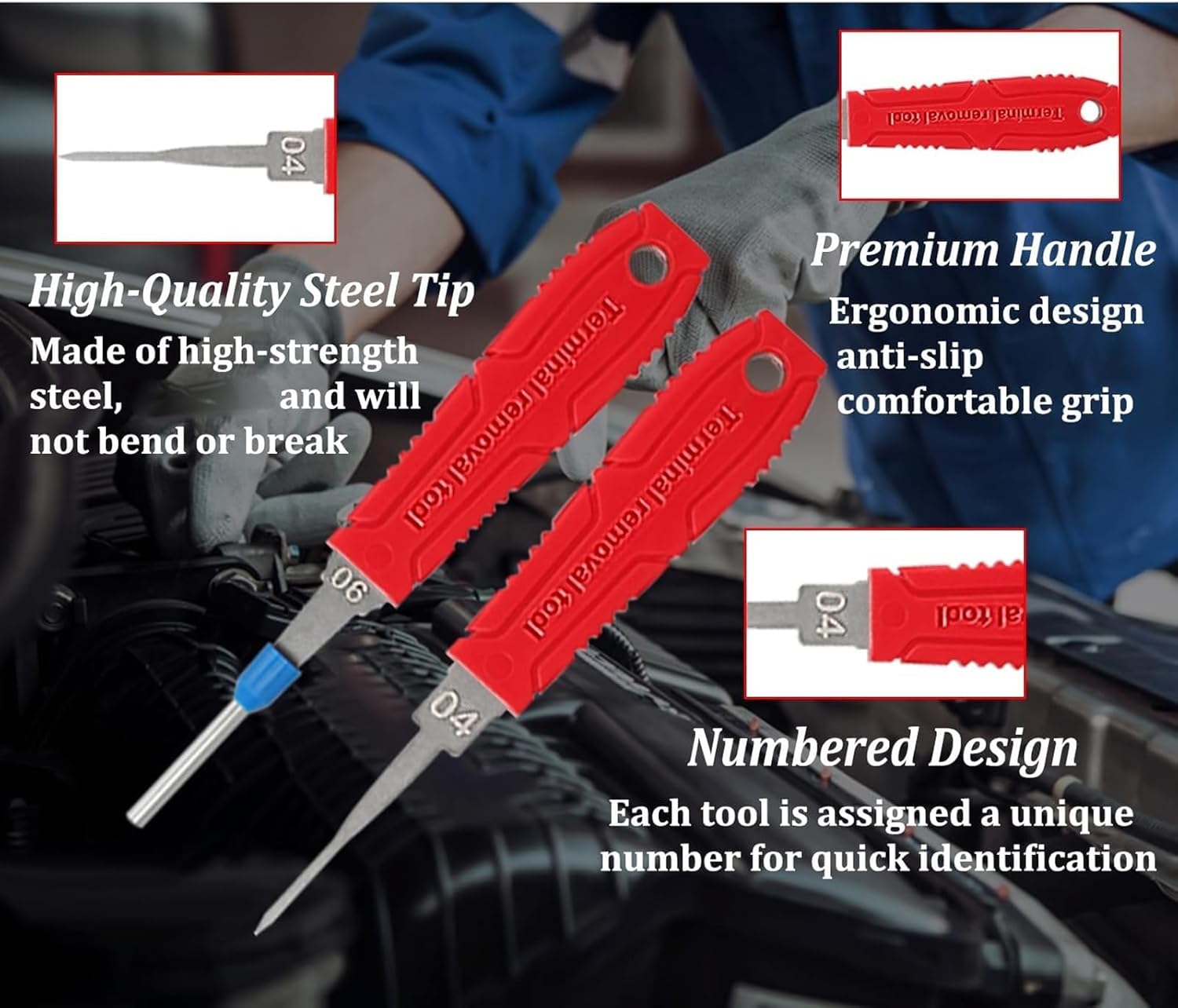 41Pcs Car Electrical Terminals Pin Removal Separator Tool Set for Connector Repair and Maintenance Automotive Connector Removal Tool
