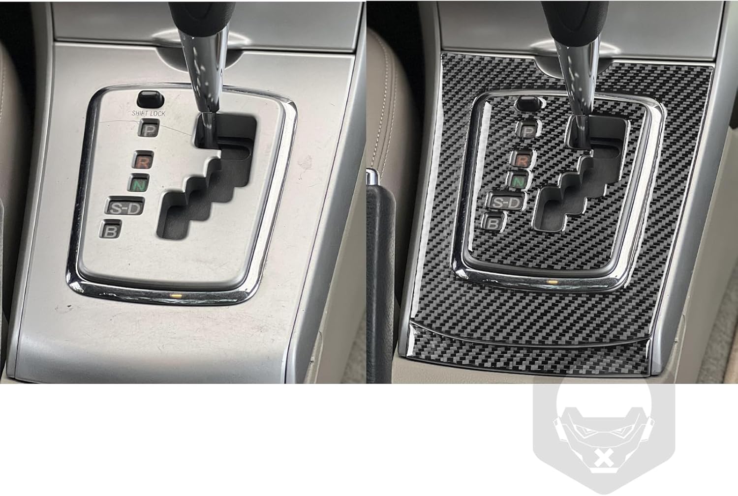 Real Premium Carbon Fiber Car Center Console Gear Shift Box Transmission Panel Cover Sticker Set Auto Interior Accessories Compatible with Toyota Corolla 2009 2010 2011 2012 2013 Black