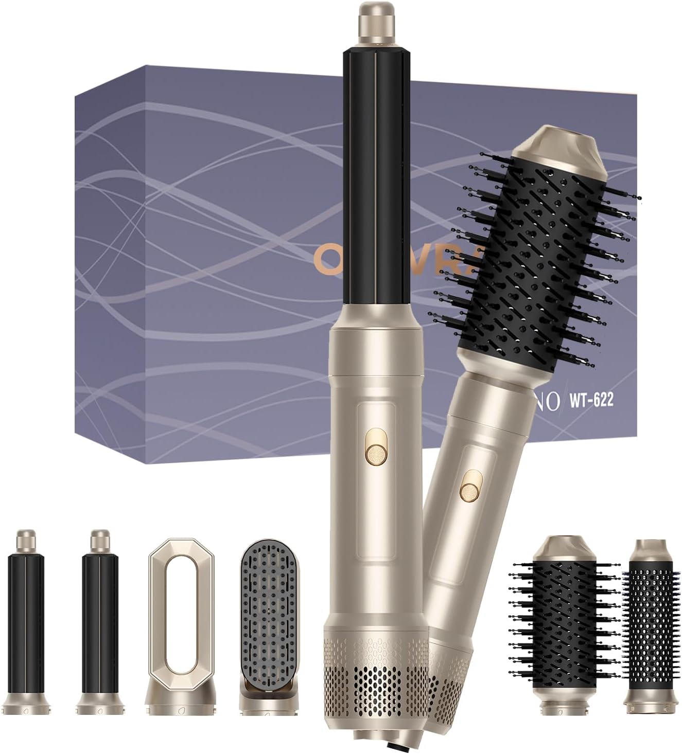 6 in ONE Blow Dryer Brush,Air Curling Iron