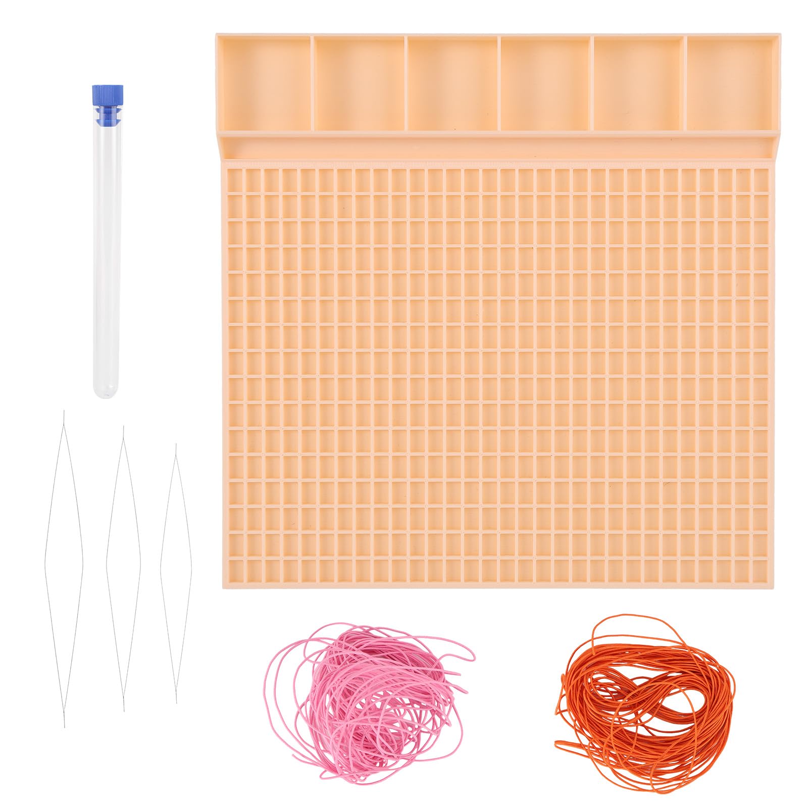 XIHIRCD Pony Bead Fast Stringing Tray with Beading Needles & Elastic Cord
