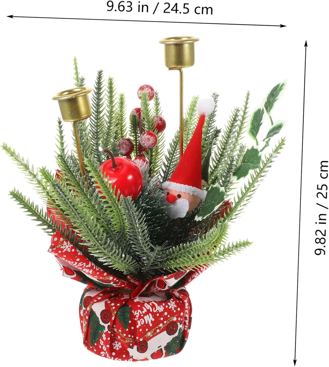 LABRIMP Candle Holder Christmas Decoration Creative Table Centerpiece Accessory Faux Floral Wreath for Holiday Dining and Festive Atmosphere