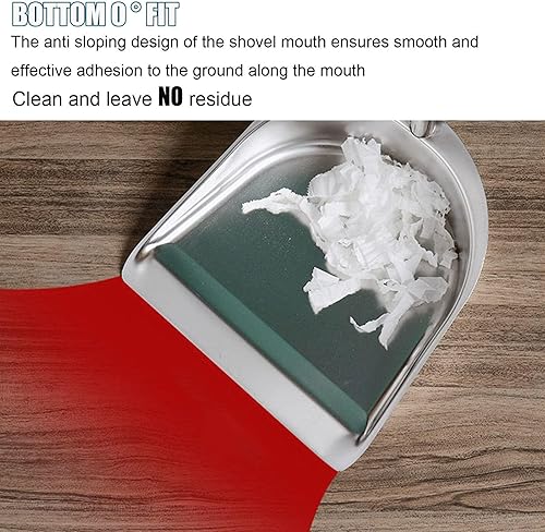 Miniatura 4 de Juego de escoba y recogedor con mango largo, recogedor vertical de acero inoxidable y escoba, sartenes resistentes con escoba para el hogar, cocina,