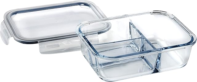 Wiltshire 1040ml Rectangular Glass Storage Container (3 dividers), 48151