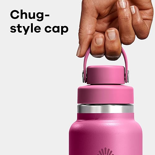 Miniatura 4 de Hydro Flask Botella de agua  Acero inoxidable aislado  Tapa de boca ancha para chug  Antiderrames, a prueba de fugas en 24 onzas color gris abedul