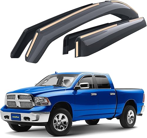 Miniatura 1 de Goodyear Shatterproof in-Channel Window Deflectors for Trucks Dodge RAM 2009-2018 Crew Cab 1500 2500 3500 Rain Guards Window Visors for Cars Vent