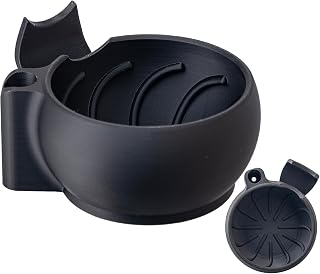 Grandslam Shaving Bowl with Ridges, Shaving Soap Bowl with Brush Stand | Shaving Mug for Shaving Cream and Soap, Durable & Holds Heat Longer, Rich & Thick Lather, Great for Traveling and Use at Home