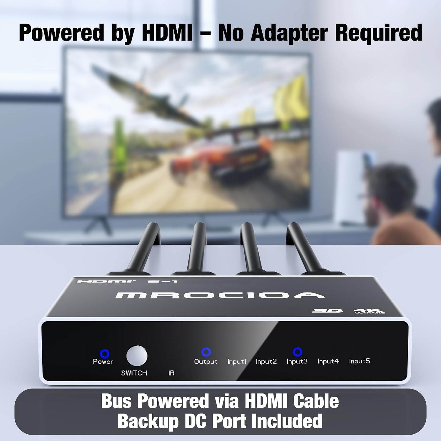 Mrocioa HDMI Switch with power indicator