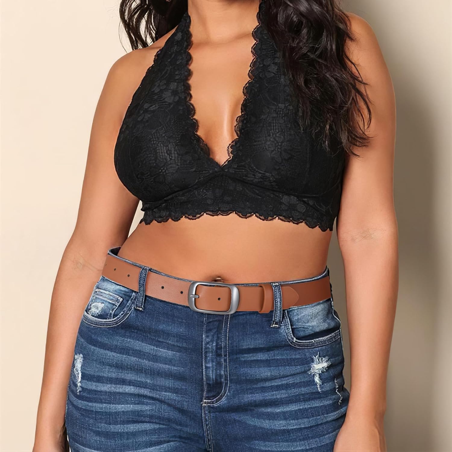 XZQTIVE 2 Pack Women Plus Size Leather Belts Fashion Cowhide Waist Belt with Solid Pin Buckle for Jeans Pants Dress - Image 3