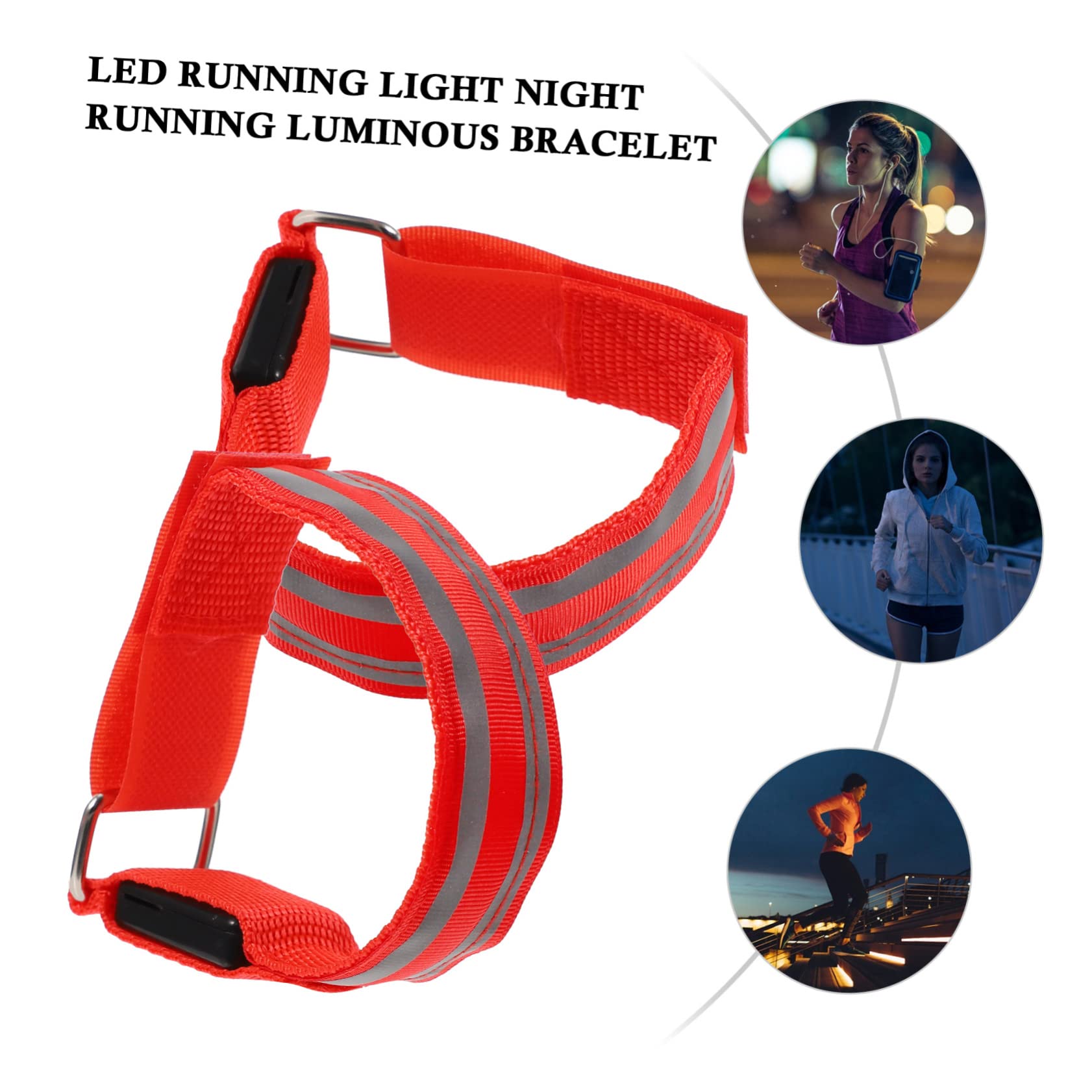HANABASS luci di Marcia a LED Braccialetti Luminosi lampade Ricaricabili Braccialetto Sportivo a LED Fascia Riflettente Sportiva Braccialetti Lampeggianti Cinturino da Polso Luminoso