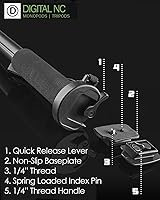 Vista 3 de Monopie/Unipod profesional negro (liberación rápida) para Canon VIXIA HF S100
