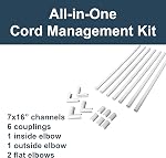 Legrand Wiremold C110S Cordmate 108 Inch 17 Piece Cord Cover Kit, Organizer for Wall, Holds 1 Cord or Cable, Sustainable Packaging, White (1 Pack)